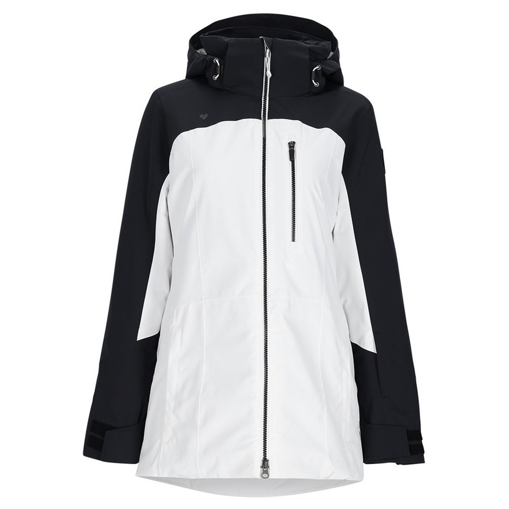 Obermeyer Black and White Hooded Ski Jacket